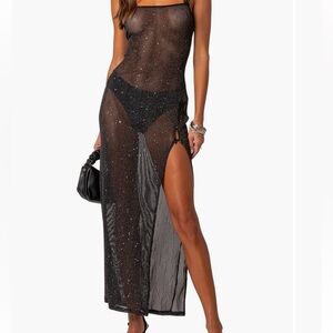 Sheer Black Sequin Dress